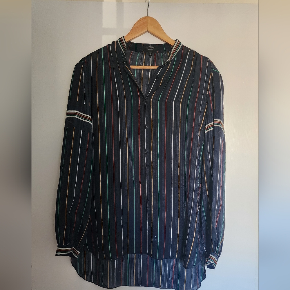 Rag and Bone silk blouse - Navy striped